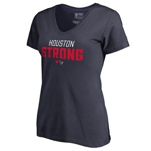 NFL Pro Line by Fanatics Houston Texans Women's Navy Houston Strong V-Neck Shirt
